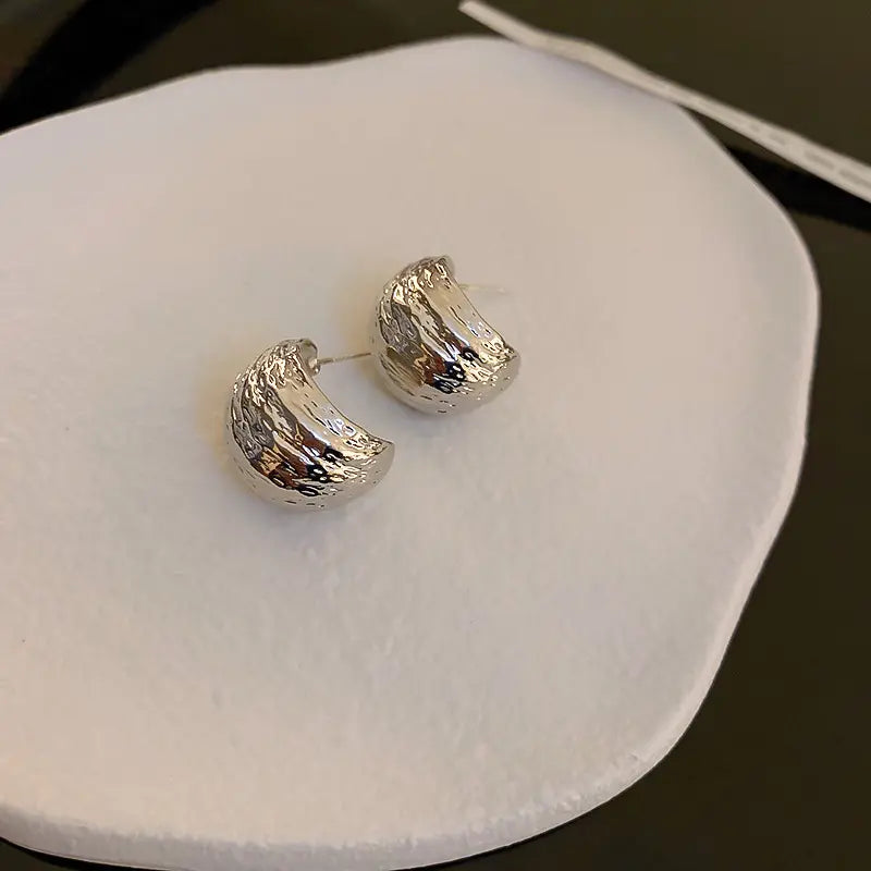Silver Chunky Hoop Earrings