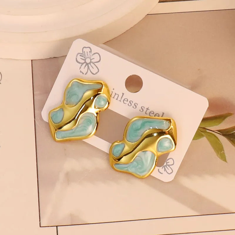 Blue & Gold Earrings