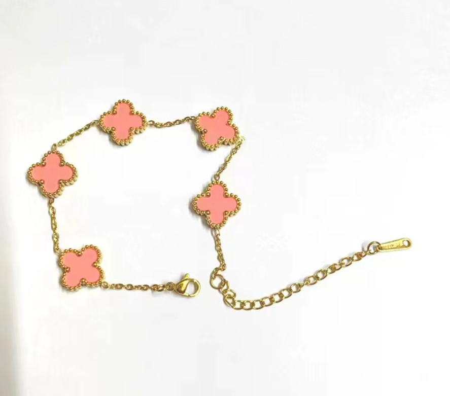 Coming Soon - Pink and Gold Clover Bracelet