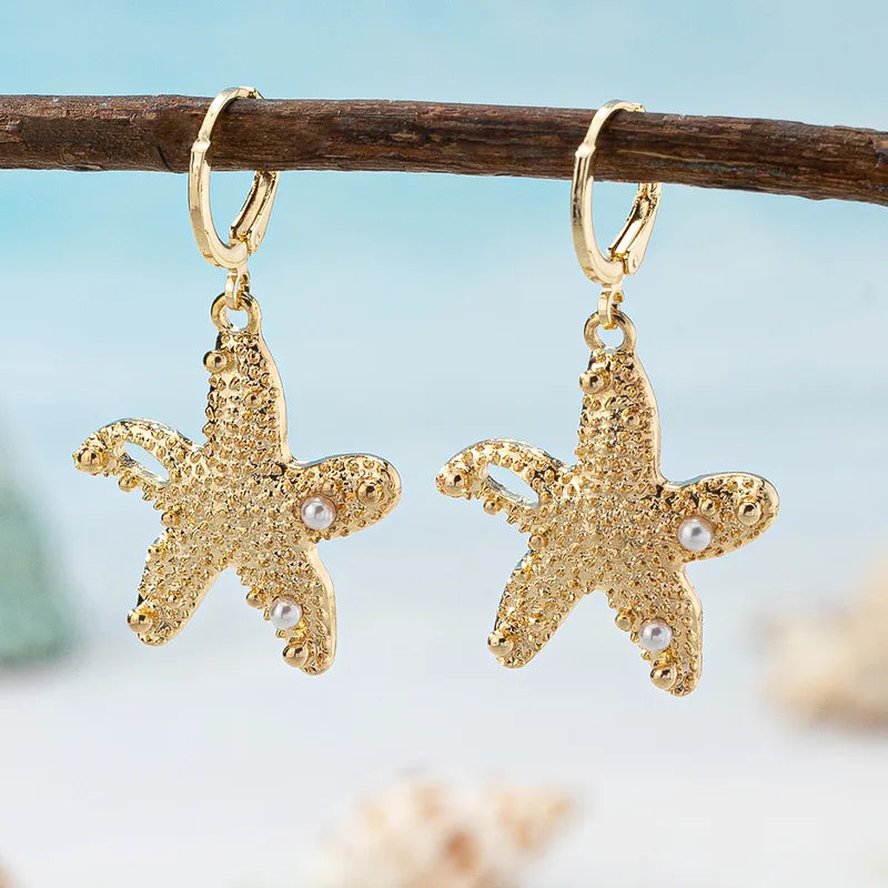 Gold Starfish Earrings