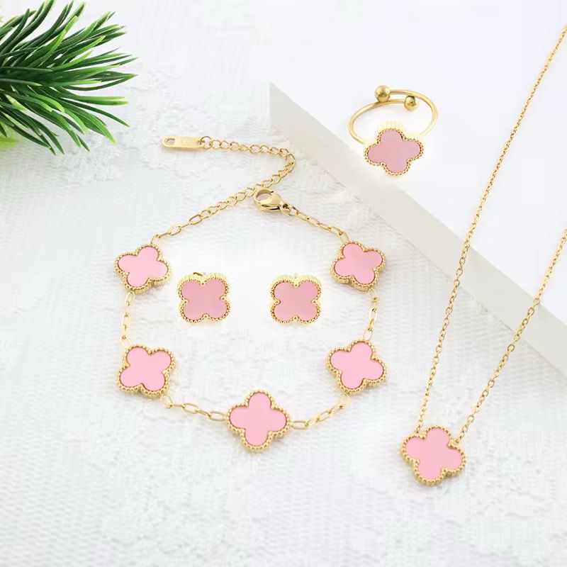 Pink Clover Jewellery Set