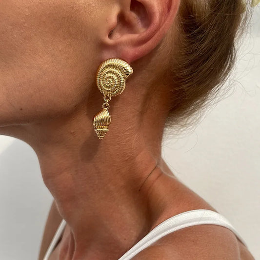 Gold Seashell Earrings